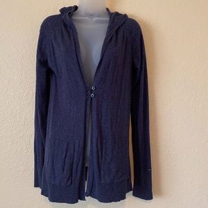 Navy Columbia Hooded Cardigan Sweater